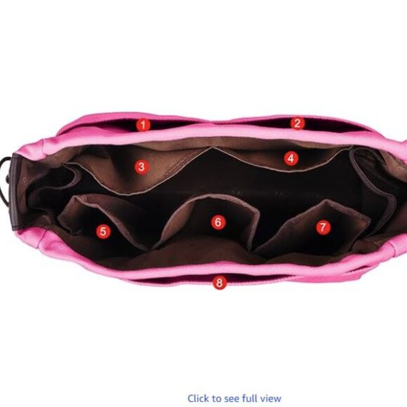 Vercord Canvas Handbag Organizers, Sturdy Purse Insert Organizer Bag Rose Pink - Picture 7 of 13